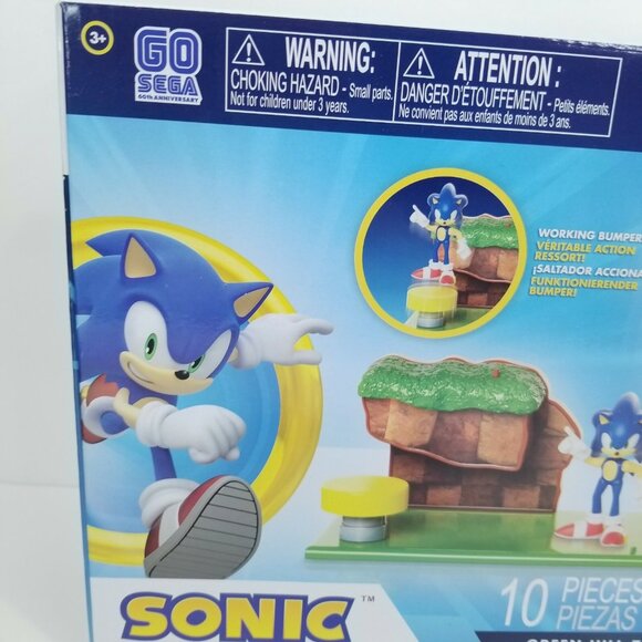 Sonic The Hedgehog 10 Piece Playset With Figure Green Hill Zone Go SEGA 60th New - Picture 2 of 6